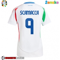 Ženske Nogometnih dresov Italija Gianluca Scamacca #9 Gostujoči EP 2024 Kratki rokavi